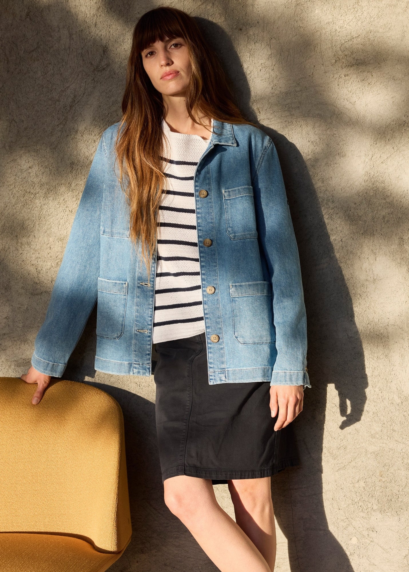 Women's Chore Coat - Alize - French Workwear Jacket (Navy) • Saint