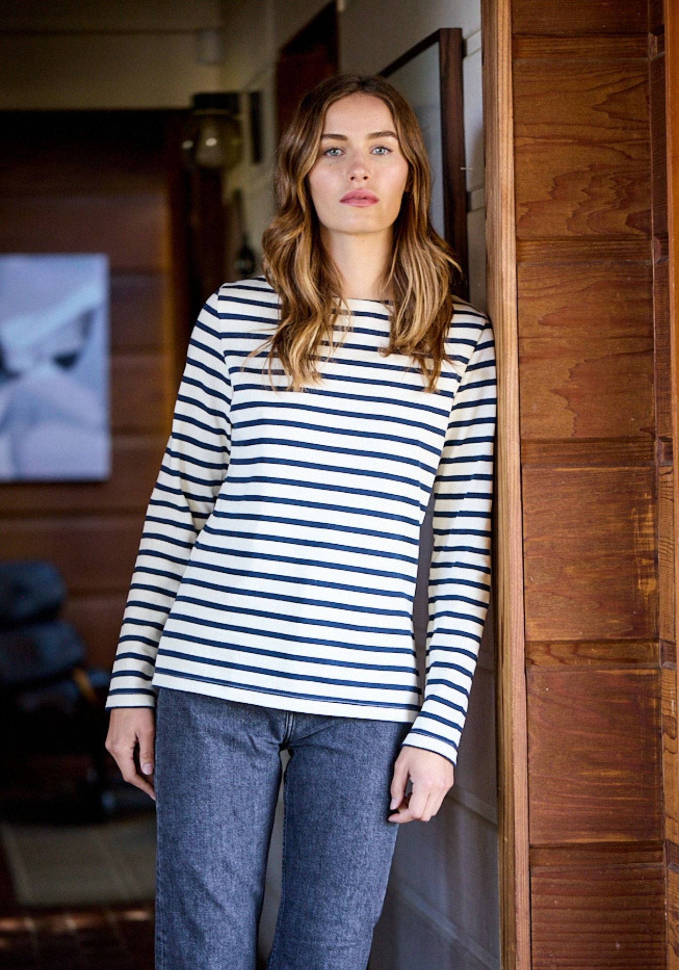 Meridame II Breton Shirt (ECRU / NAVY)