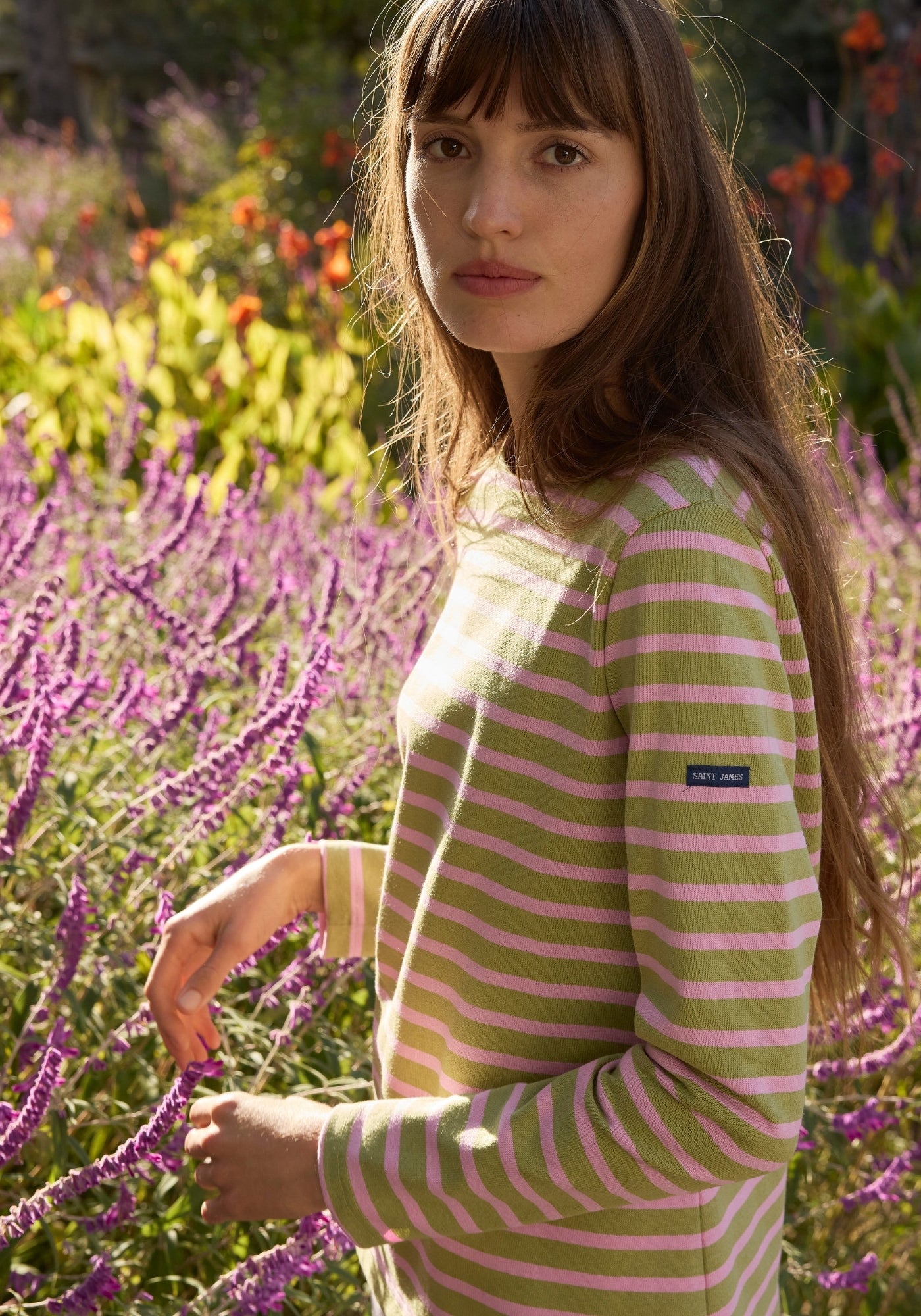 Meridame II Breton Shirt (SAGE OLIVE / TEA ROSE PINK)