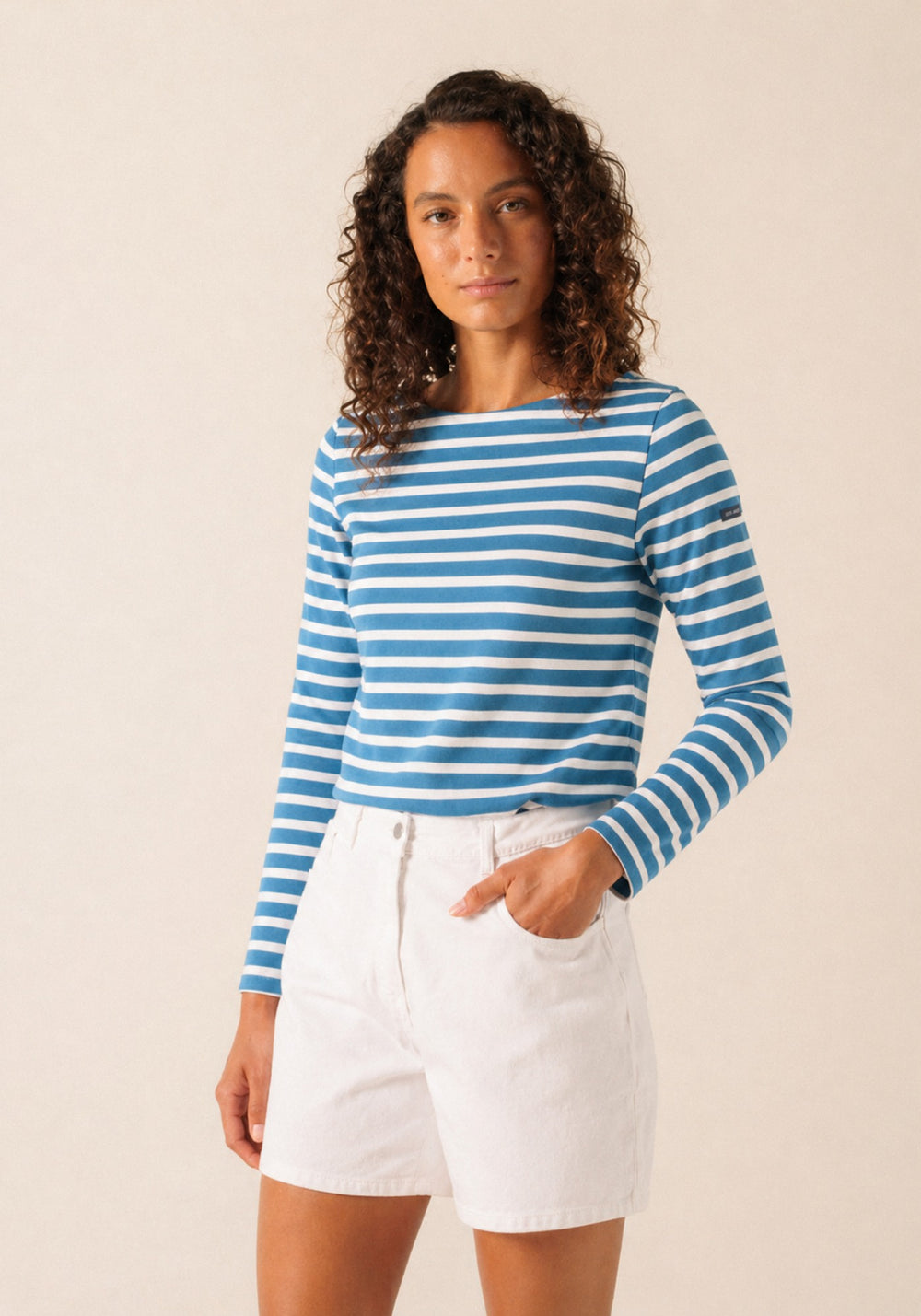 MERIDAME II Breton Shirt (CAPRI BLUE / WHITE)