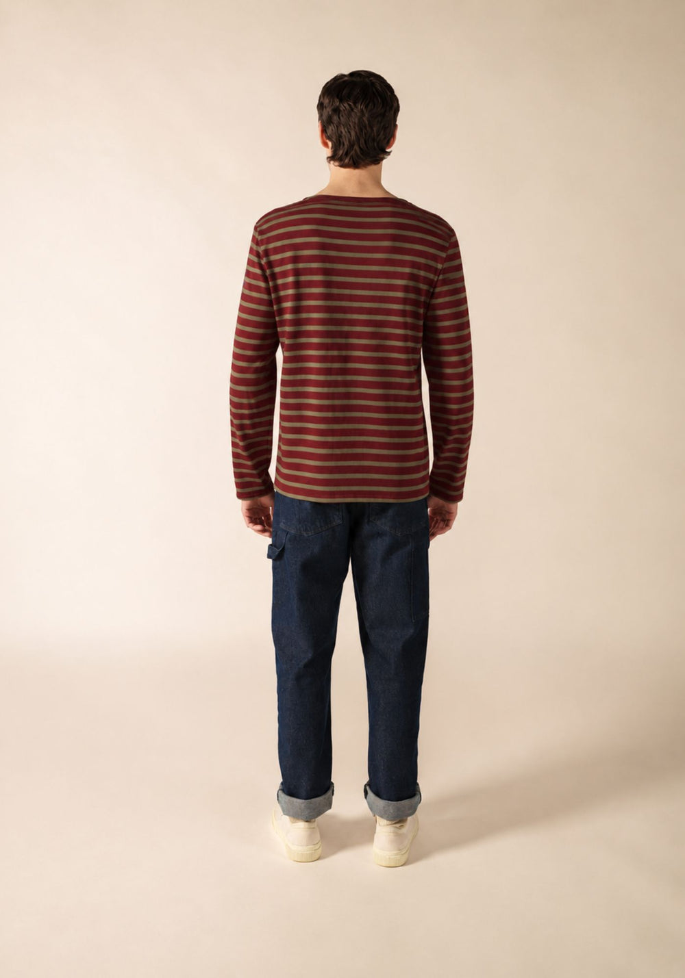 MERIDIEN MODERNE Breton Shirt (BURGUNDY / MOSS GREEN)