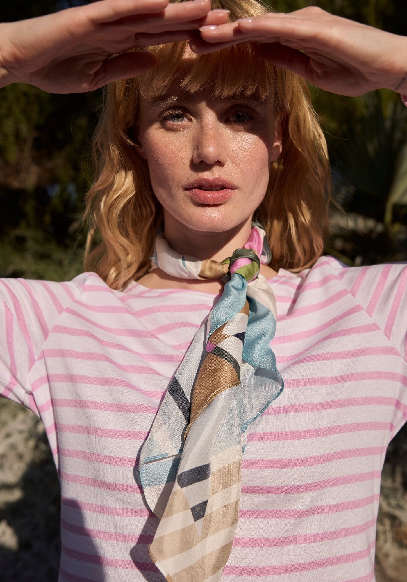 Minquidame Breton Shirt (WHITE / TEA ROSE PINK)