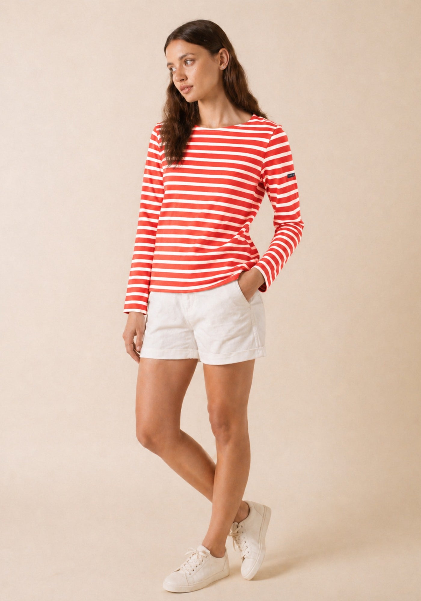 MINQUIDAME Breton Shirt  (POPPY RED / WHITE)