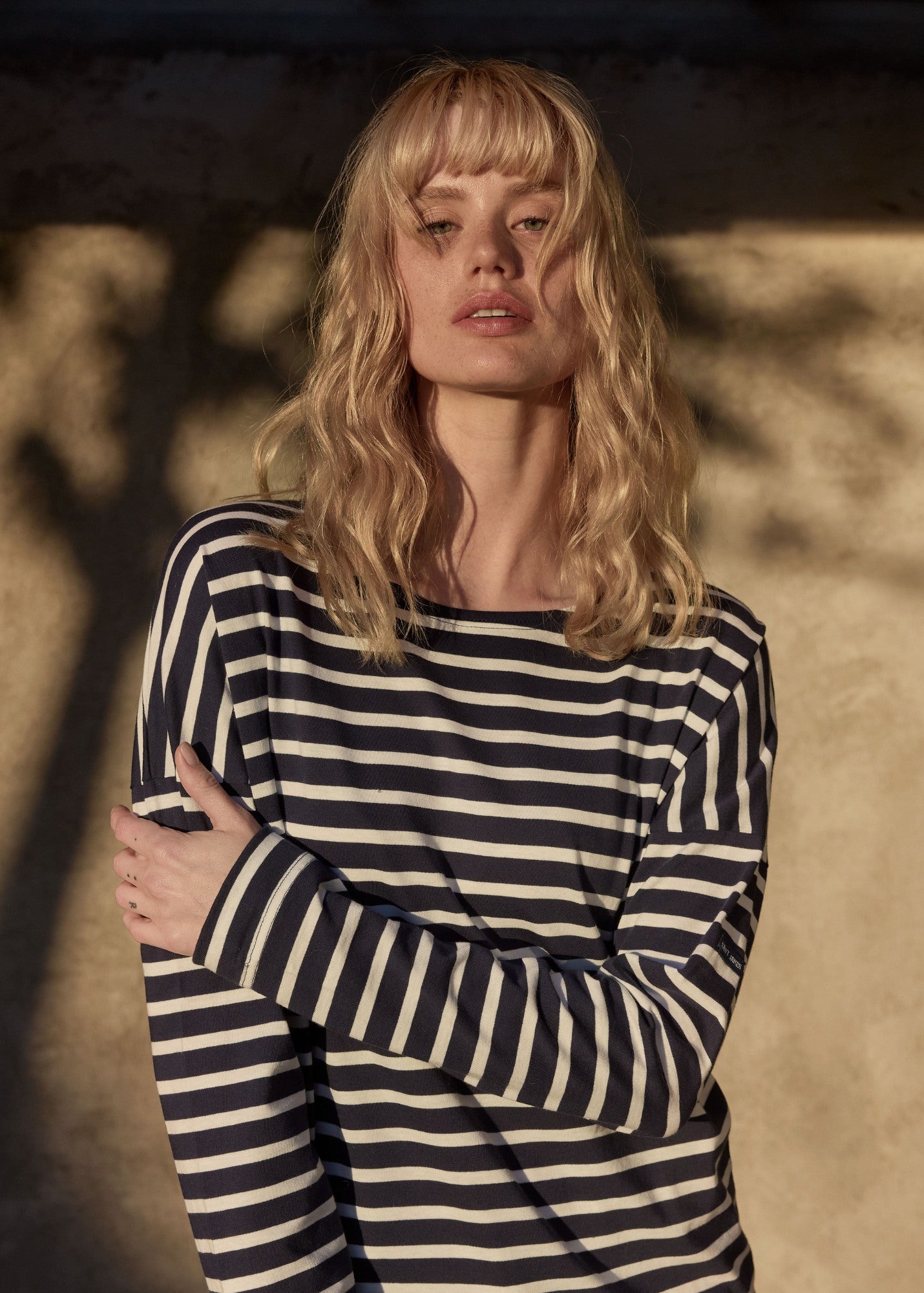 Women's Drop Shoulder Breton Tee, Relaxed Fit, Saint James • Saint
