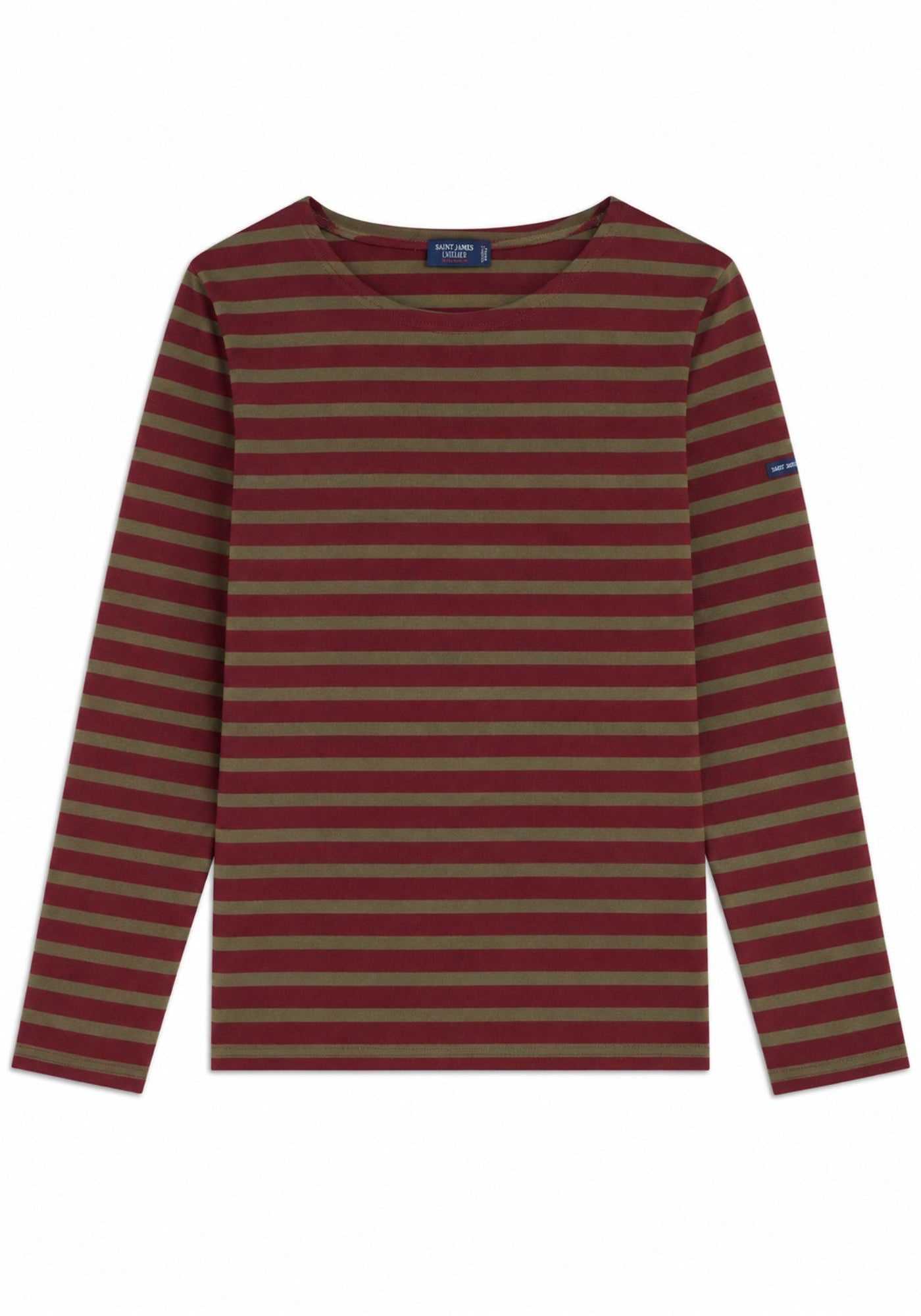 MINQUIERS MODERN Breton Shirt (BURGUNDY / MOSS GREEN)