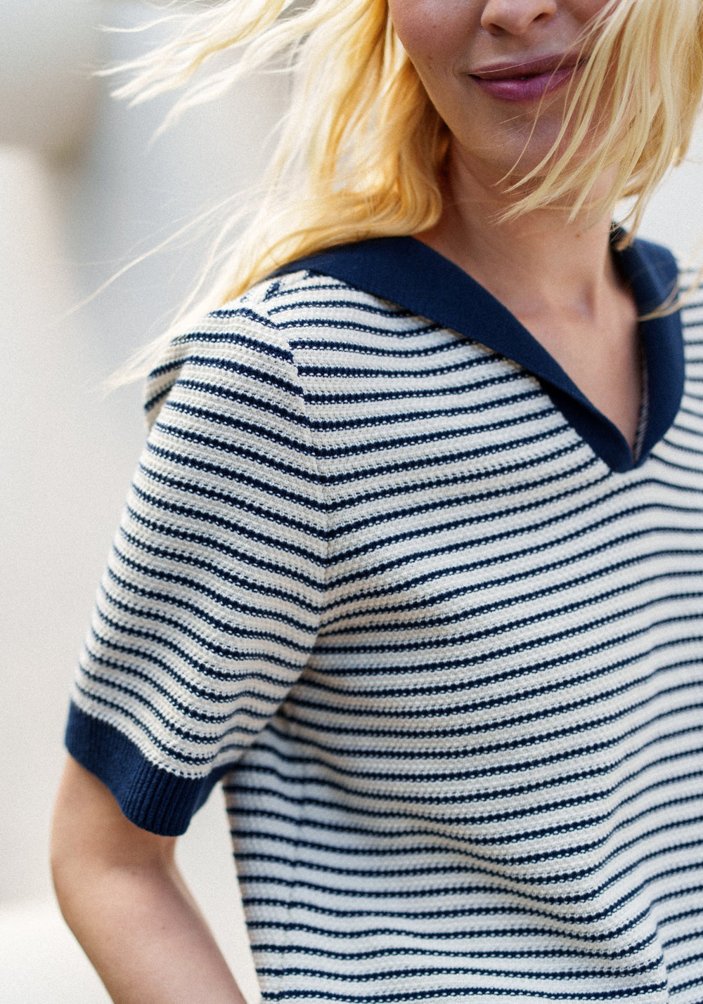 Miramas Fisherman-Inspired Sweater (IVORY / NAVY)