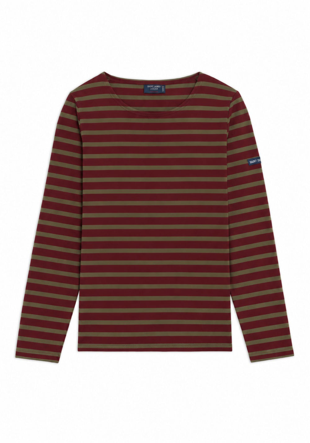 MINQUIDAME Breton Shirt  (BURGUNDY / MOSS GREEN)