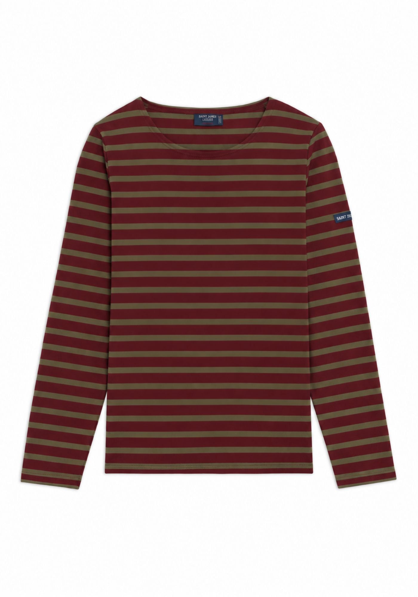 MINQUIDAME Breton Shirt  (BURGUNDY / MOSS GREEN)