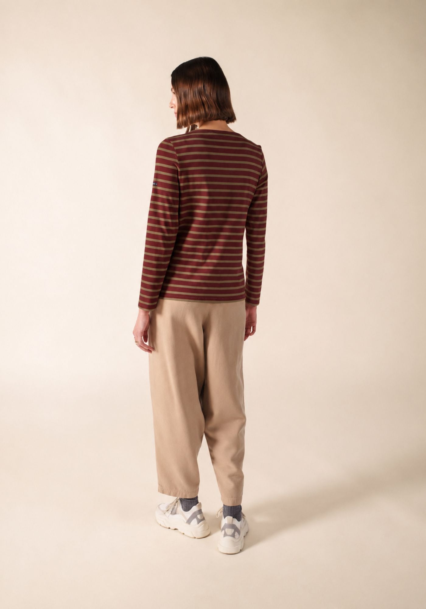 MINQUIDAME Breton Shirt  (BURGUNDY / MOSS GREEN)