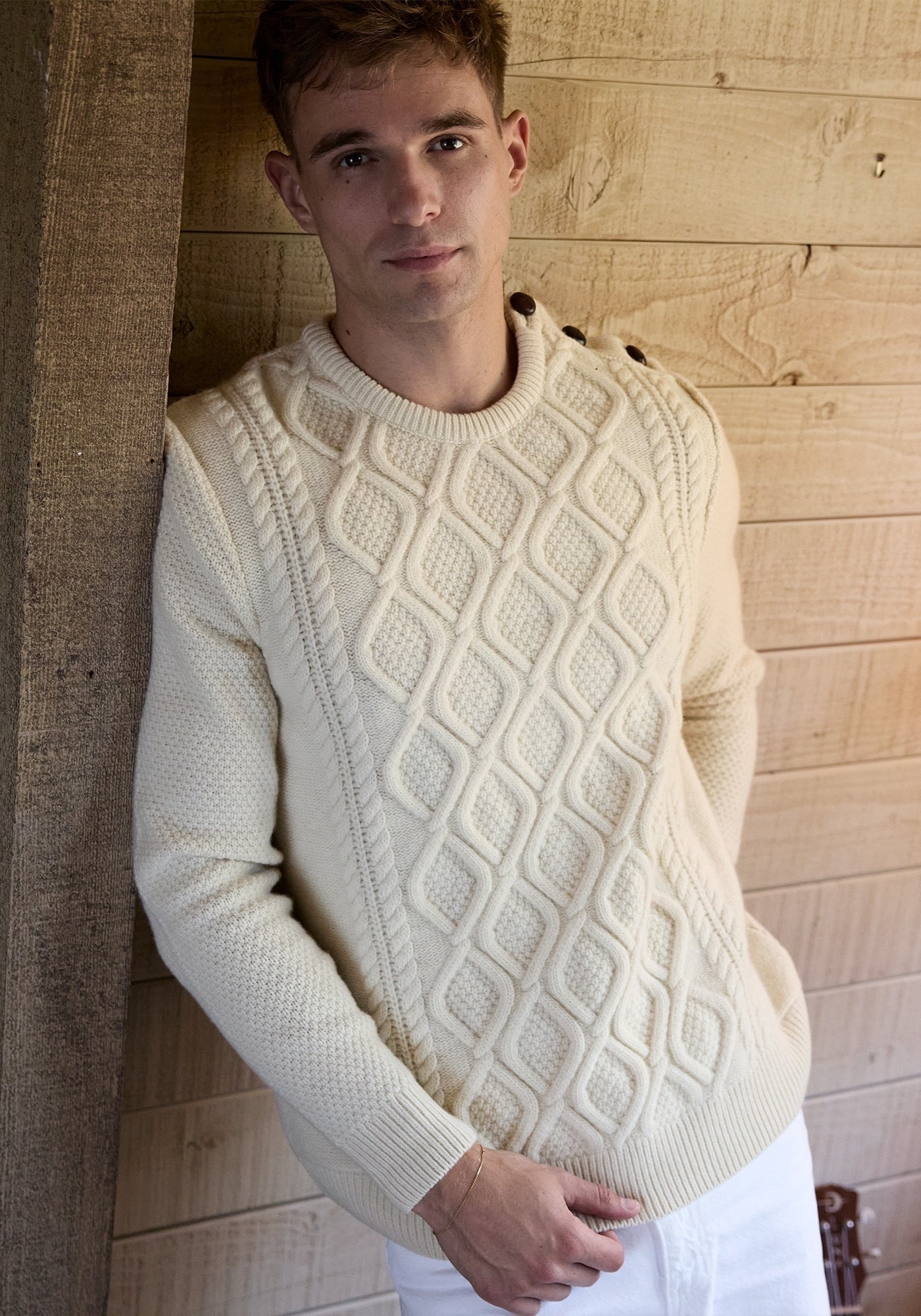 Nyon Cable Knit Sweater (WINTER WHITE)