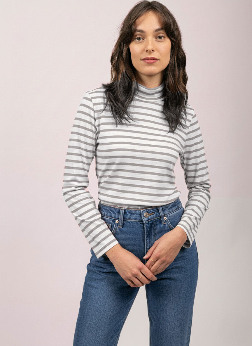 Striped Long Sleeve Turtleneck Tee | Saint James® • Saint James USA