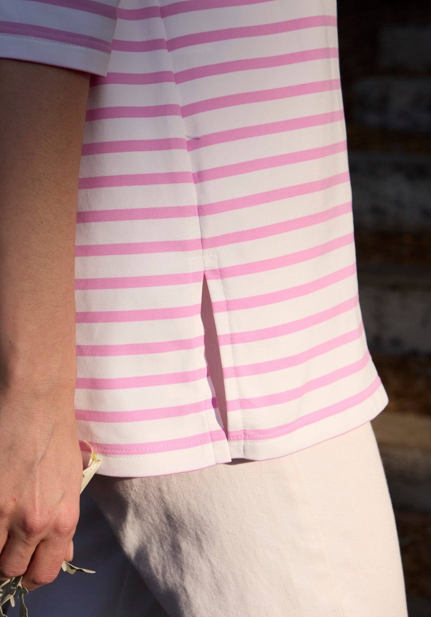 Phare Anti-Uv Striped Tunic (WHITE / TEA ROSE PINK)