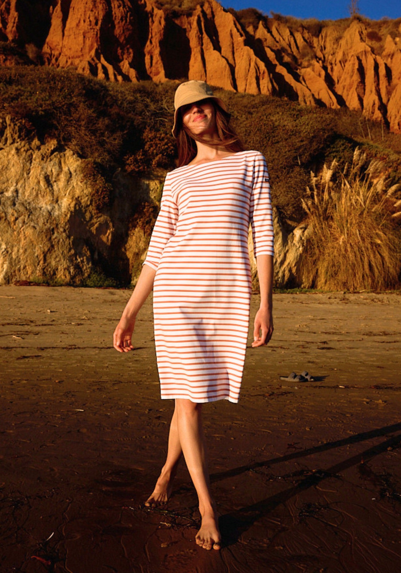 Breton Stripe Form Fitting Dress | Propriano | Anti-UV