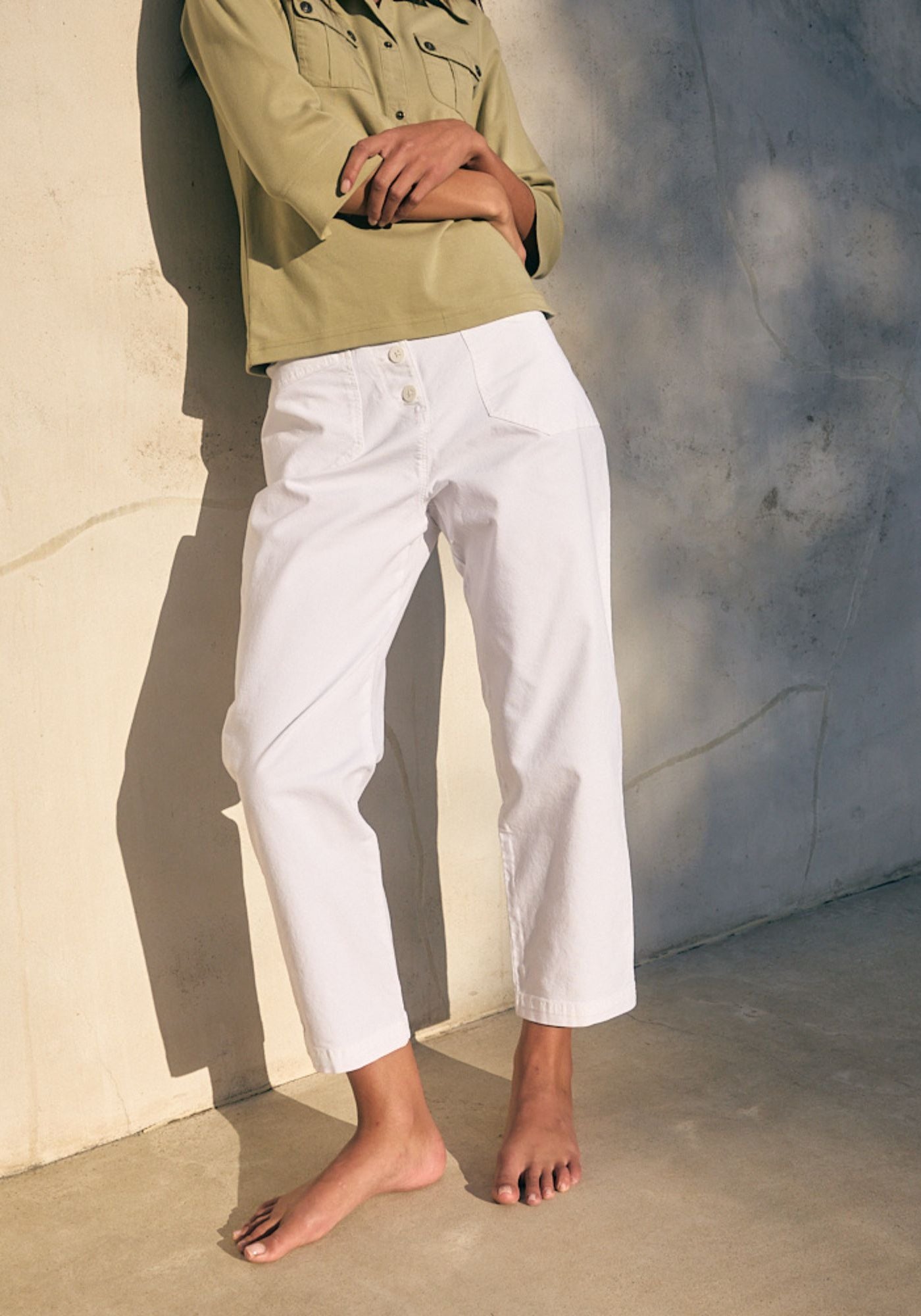 Salome Mom-Fit Pants (WHITE)