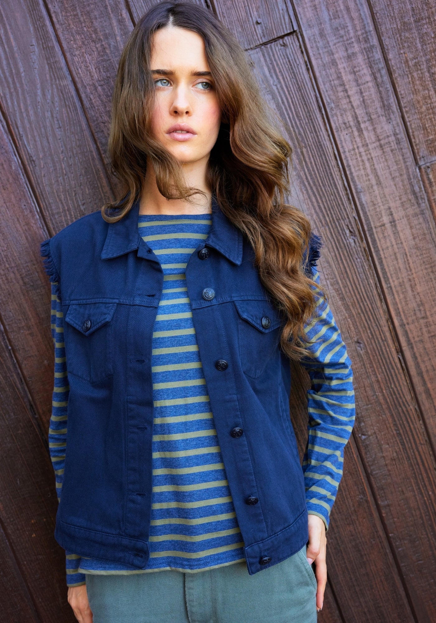 St Ines Denim Vest (NAVY)