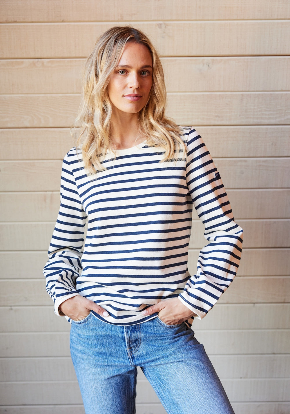 Yvoire Striped Top (ECRU / NAVY)