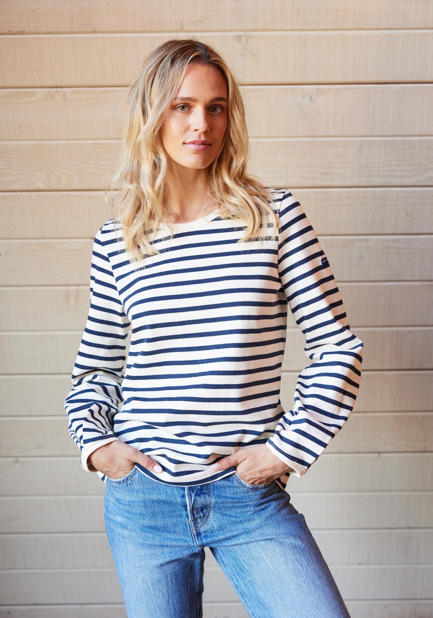 Yvoire Striped Top (ECRU / NAVY)