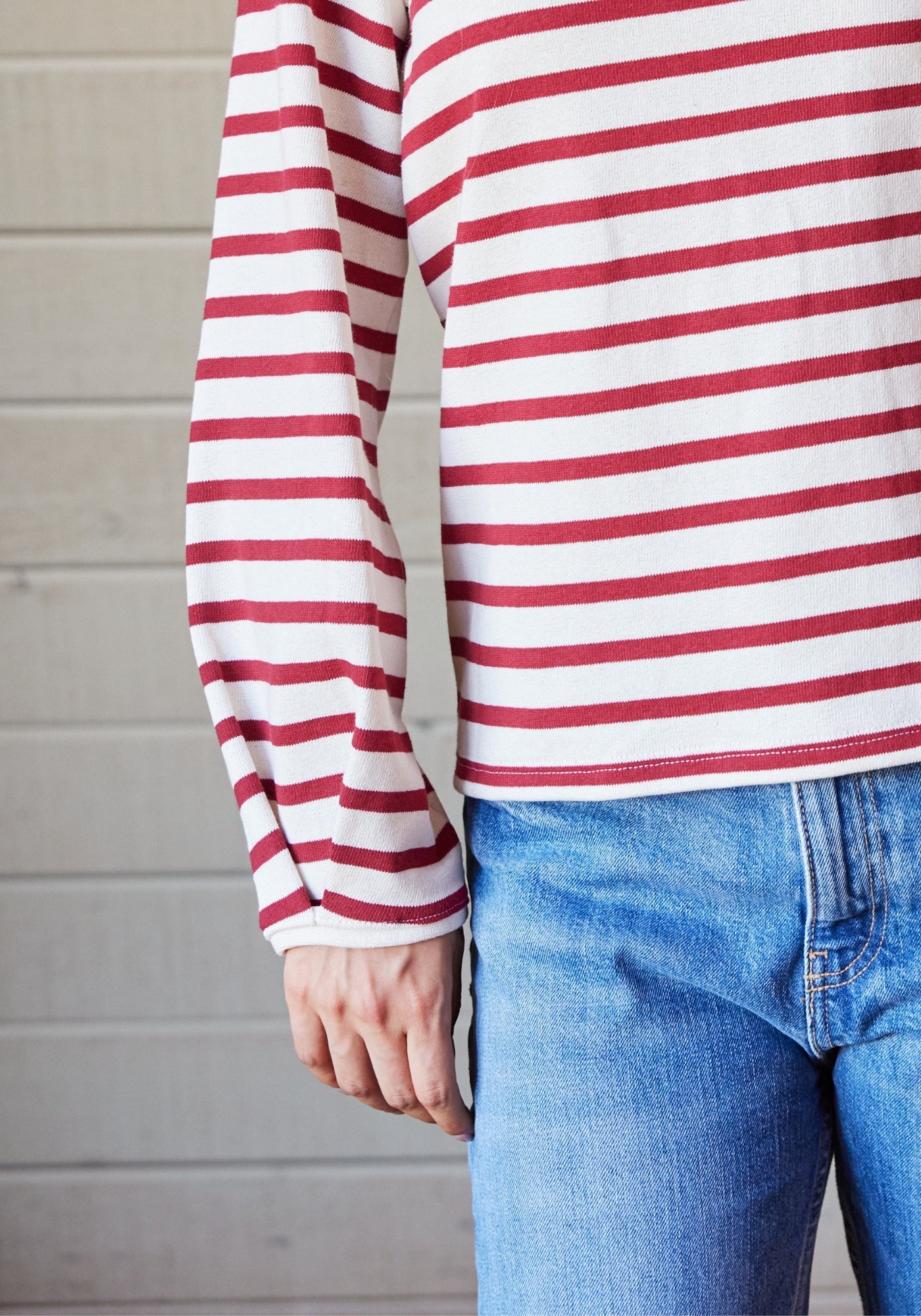 Yvoire Striped Top (ECRU / MAROON)