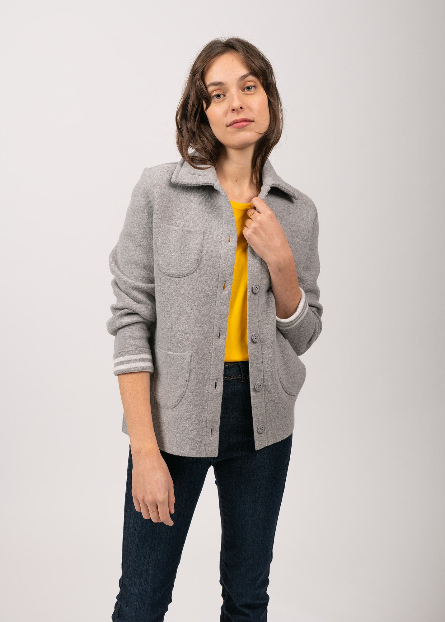 Short Wool Blend Jacket with Patch Pockets for Women | Saint James