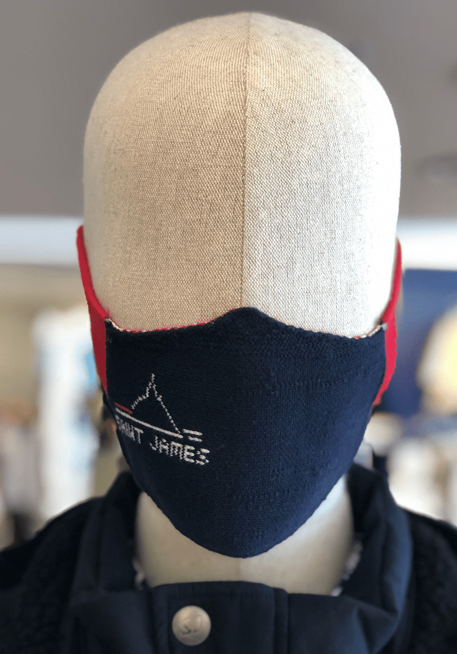 Cotton Knit Face Mask (NAVY LOGO)