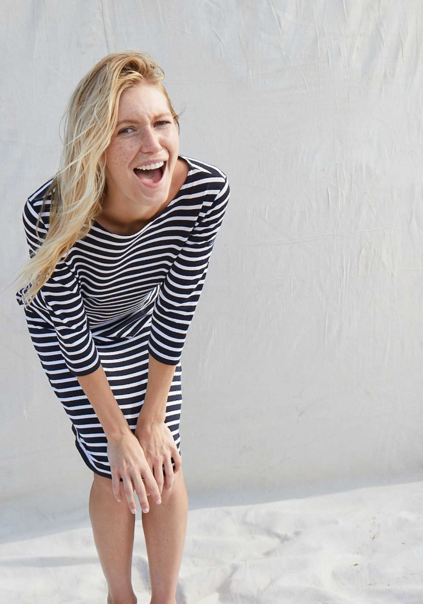Breton Stripe Form Fitting Dress | Propriano | Anti-UV | Saint James Saint James USA Breton Stripe Form Fitting Dress | Propriano | Anti-UV | Saint James Saint James USA