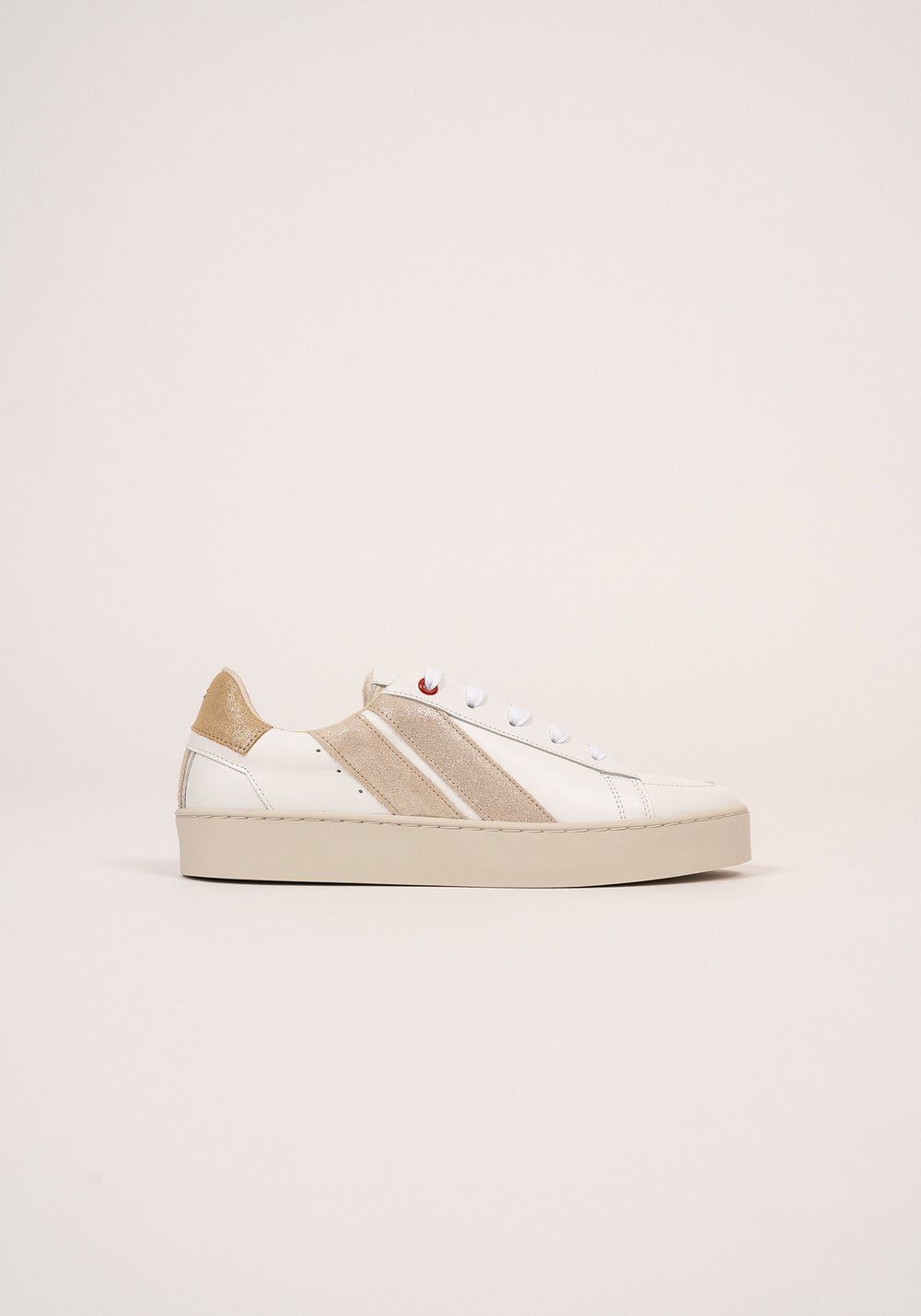 Bask Caval Sneakers (WHITE / GOLD LUREX)