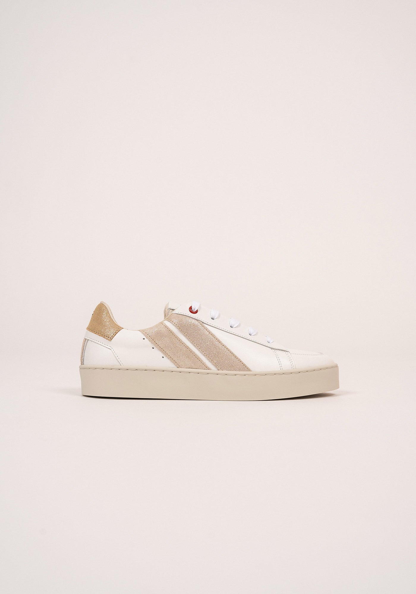 Bask Caval Sneakers (WHITE / GOLD LUREX)