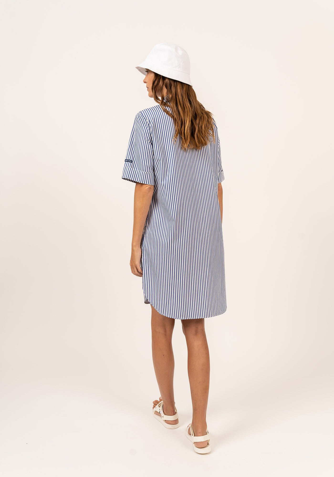Leonie Shirt Dress (WHITE / BLUE)