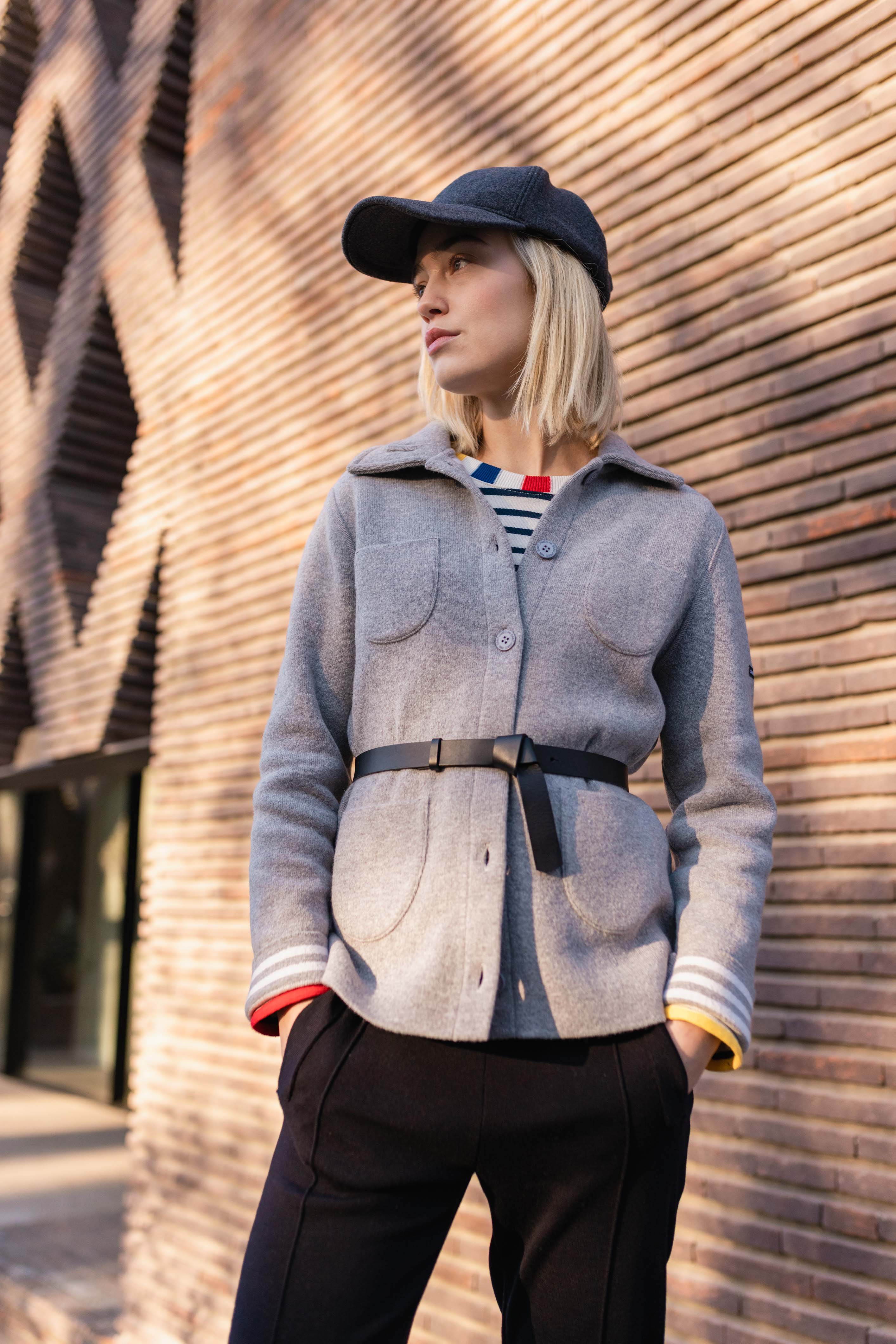 Short Wool Blend Jacket with Patch Pockets for Women | Saint James