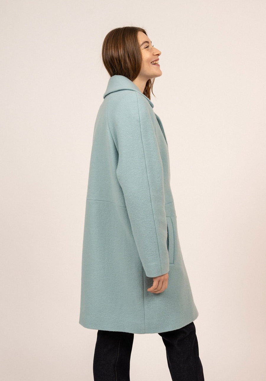 St Laurene Long Wool Coat (JADE)
