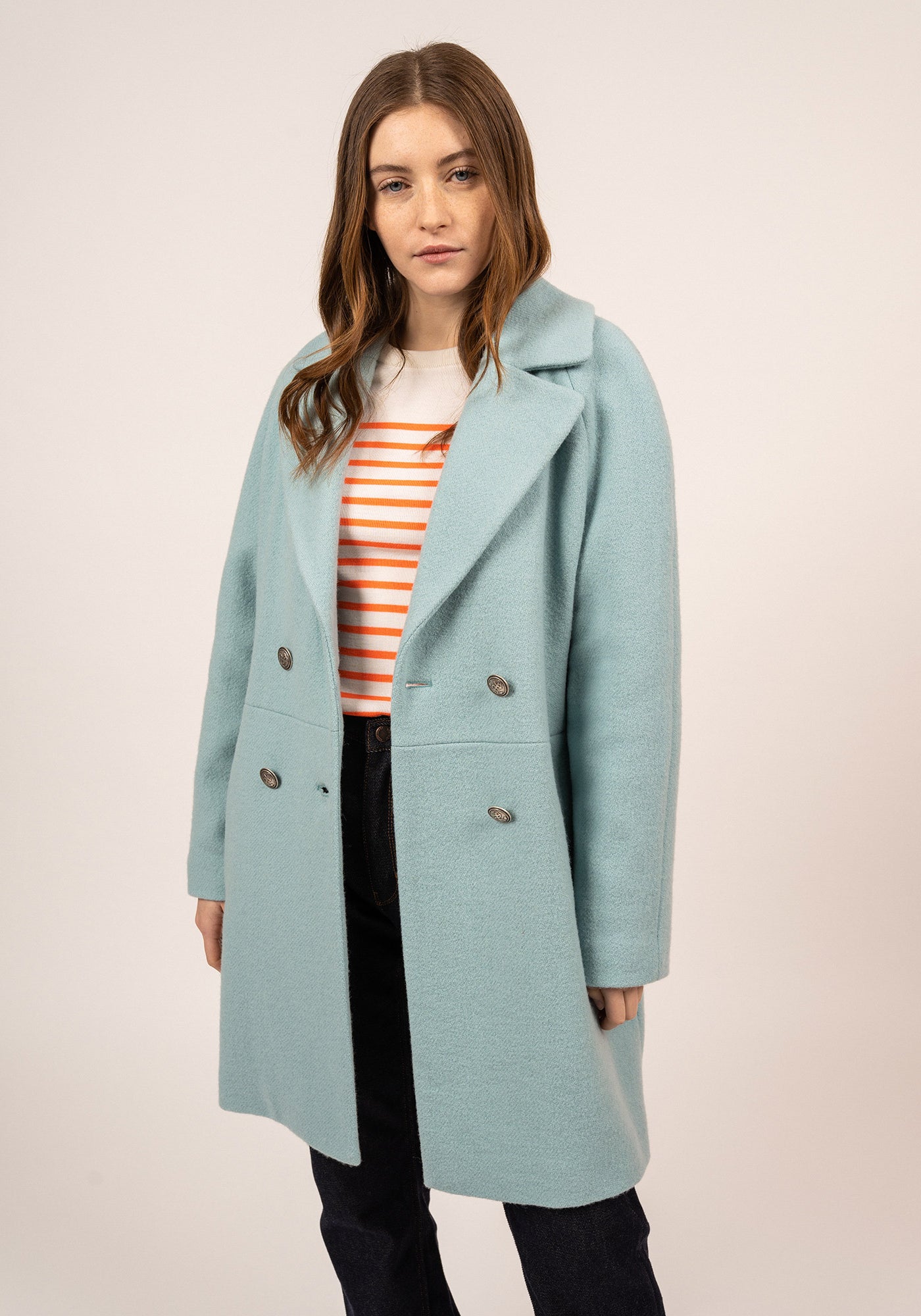 St Laurene Long Wool Coat (JADE)
