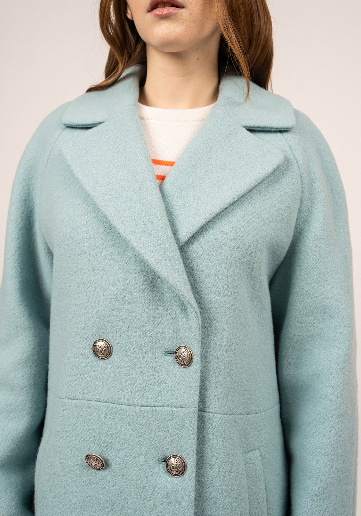 St Laurene Long Wool Coat (JADE)