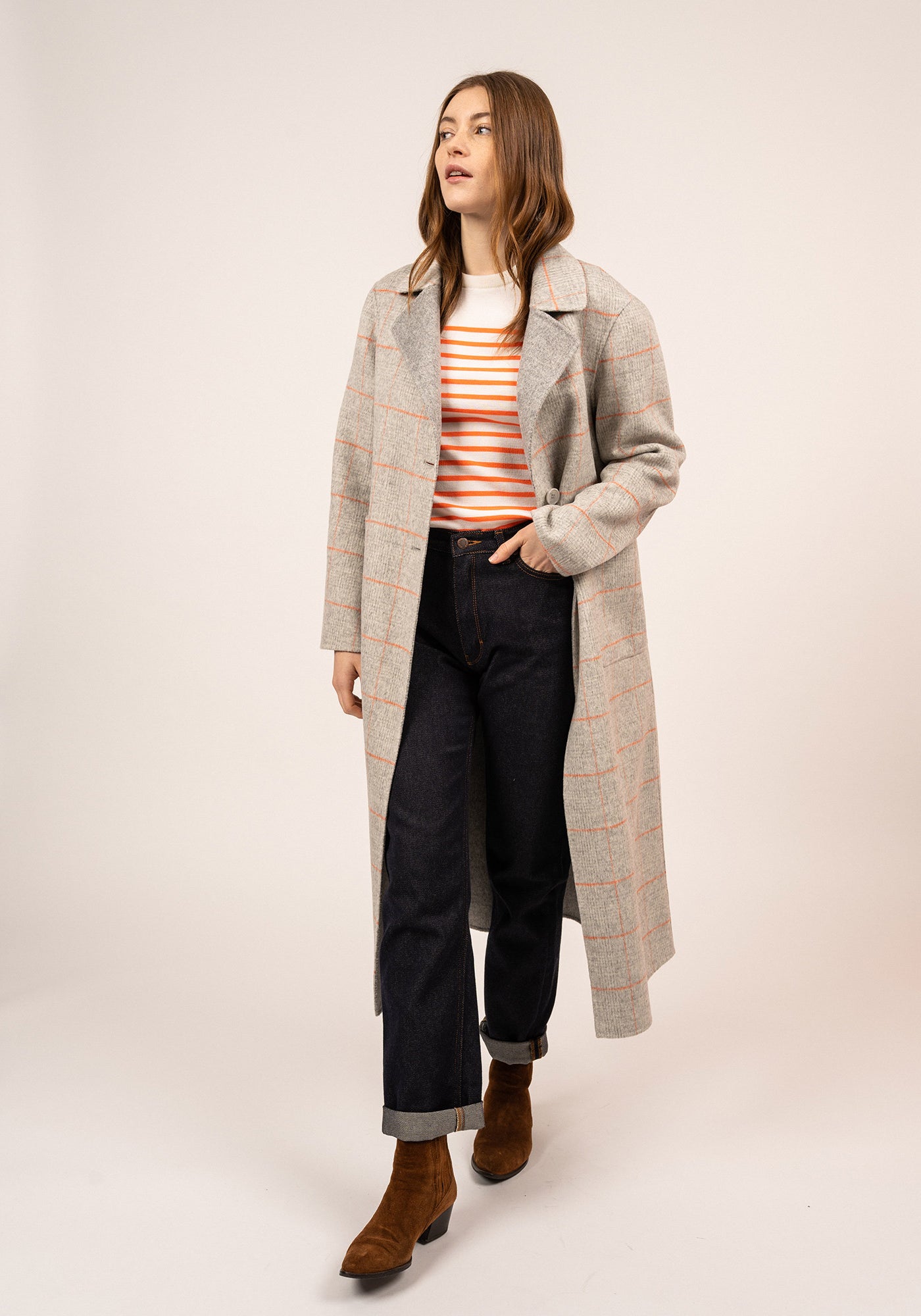 St Louisa Reversible Coat (GREY / ORANGE)