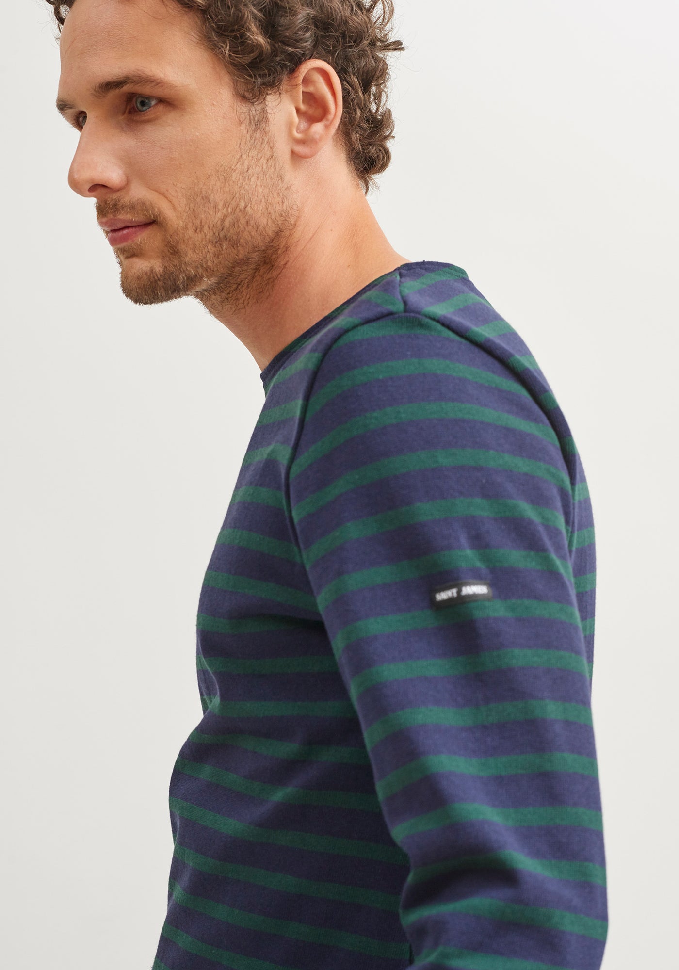 Meridien Moderne Breton Shirt (NAVY / PINE GREEN)