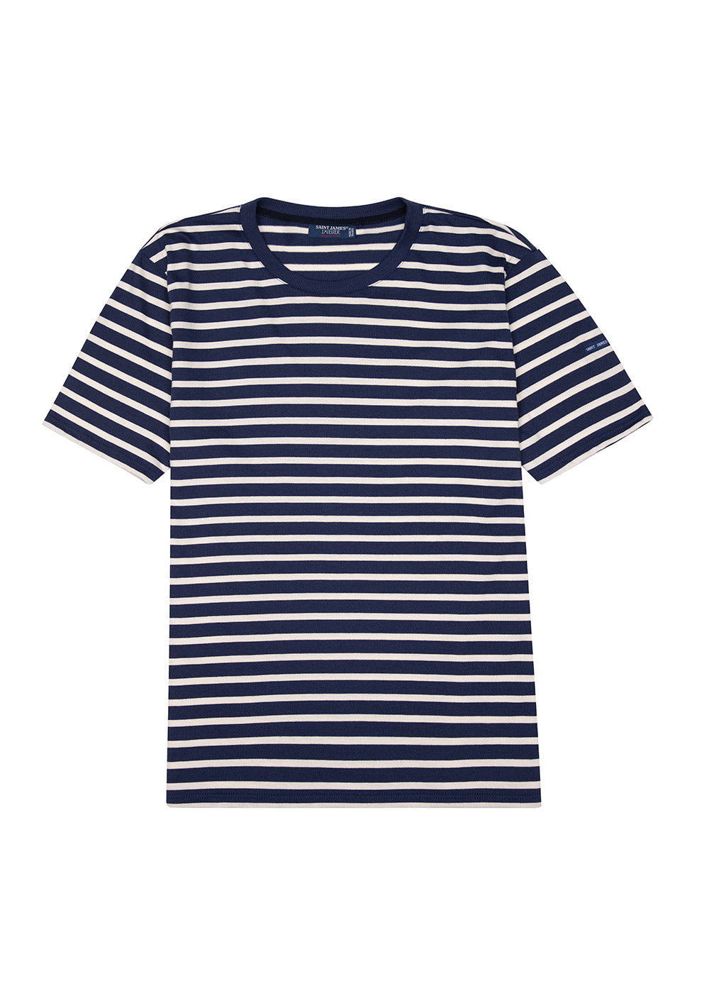 Men's Short Sleeve Breton Striped T-Shirt, White/Navy • Saint