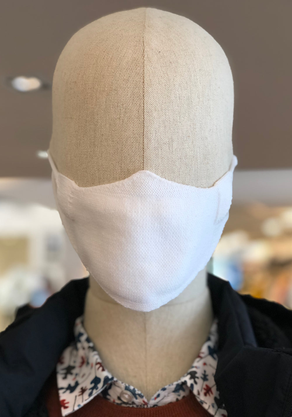 Cotton Knit Face Mask (WHITE)