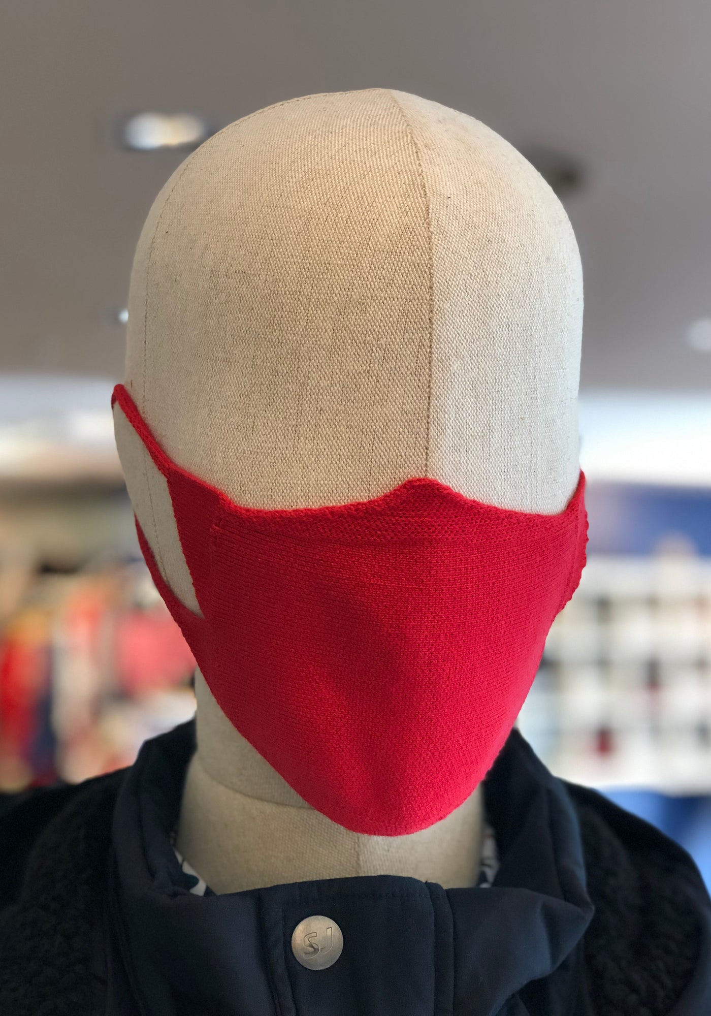 Cotton Knit Face Mask (RED)