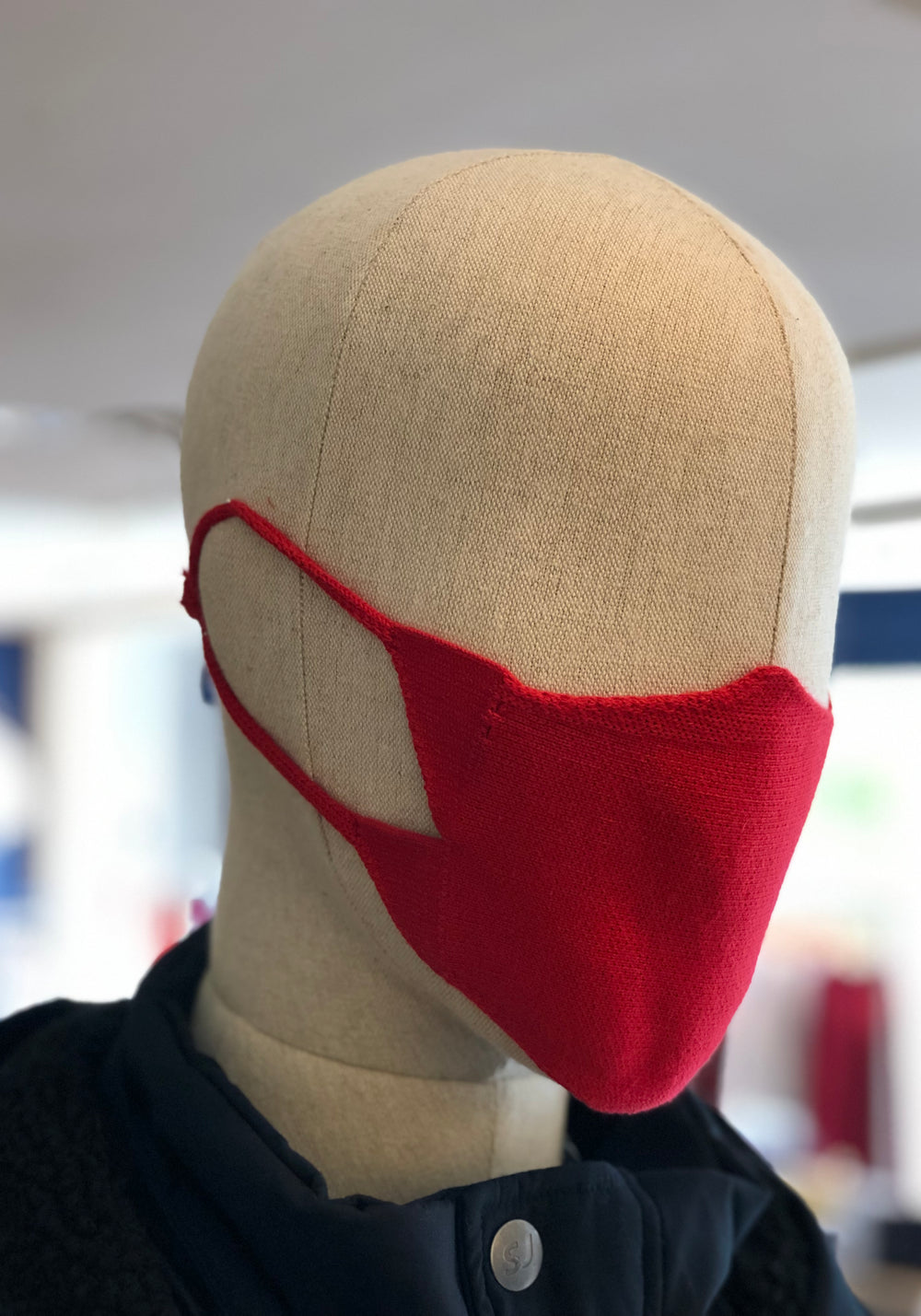 Cotton Knit Face Mask (RED)