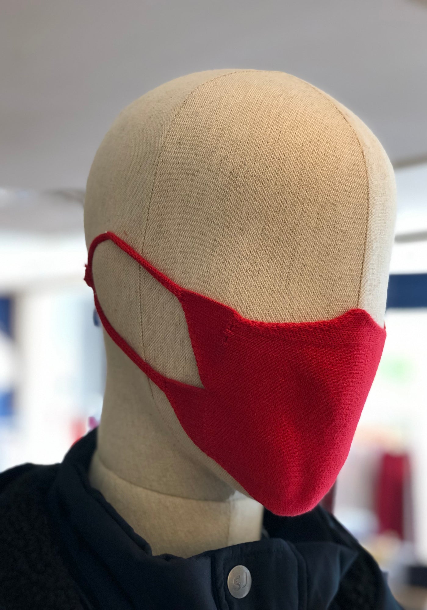 Cotton Knit Face Mask (RED)