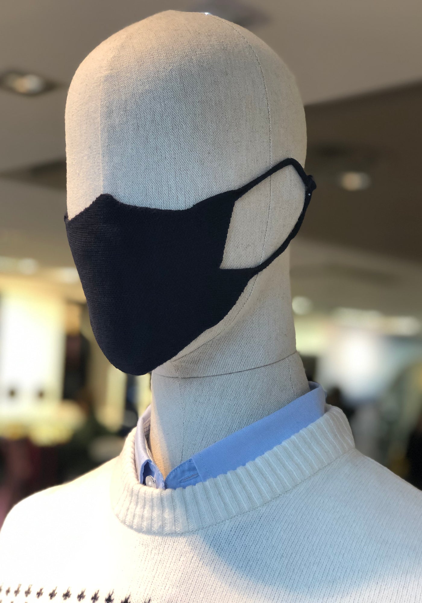 Cotton Knit Face Mask (BLACK)