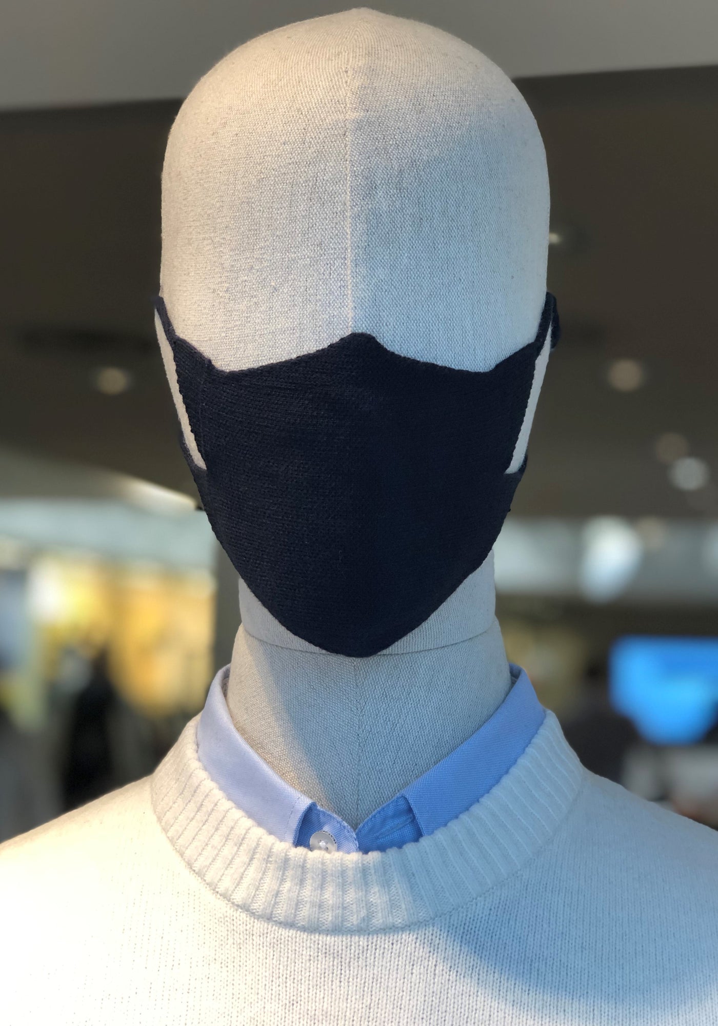 Cotton Knit Face Mask (BLACK)